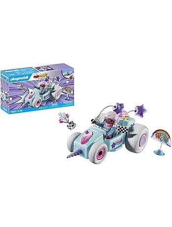 Playmobil 71635 jeune fille licorne et kart, funstars, 46 pièces, dès 4 ans