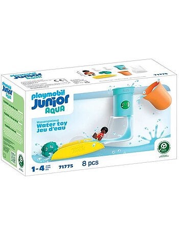Playmobil 71775 toboggan avec réservoir d'eau , playmobil junior aqua & tinti, 8 pièces, dès 12 mois