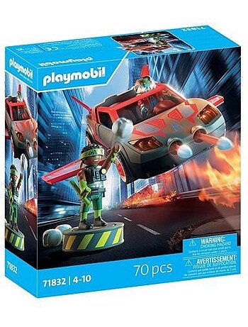 Playmobil 71832 véhicule multifonction de super-héros, super heroes, 70 pièces, dès 4 ans
