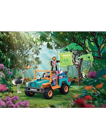 Playmobil 71854 promenade en tout-terrain, animals & friends, 49 pièces, dès 4 ans