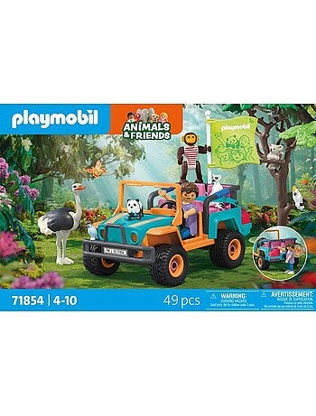 Playmobil 71854 promenade en tout-terrain, animals & friends, 49 pièces, dès 4 ans