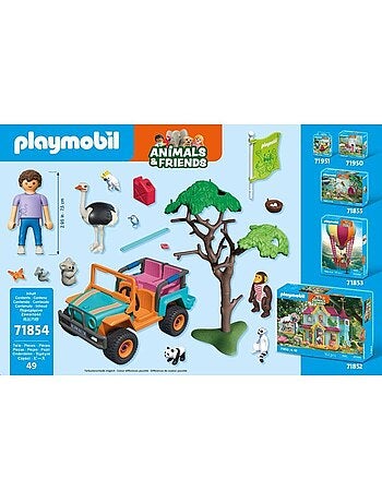 Playmobil 71854 promenade en tout-terrain, animals & friends, 49 pièces, dès 4 ans