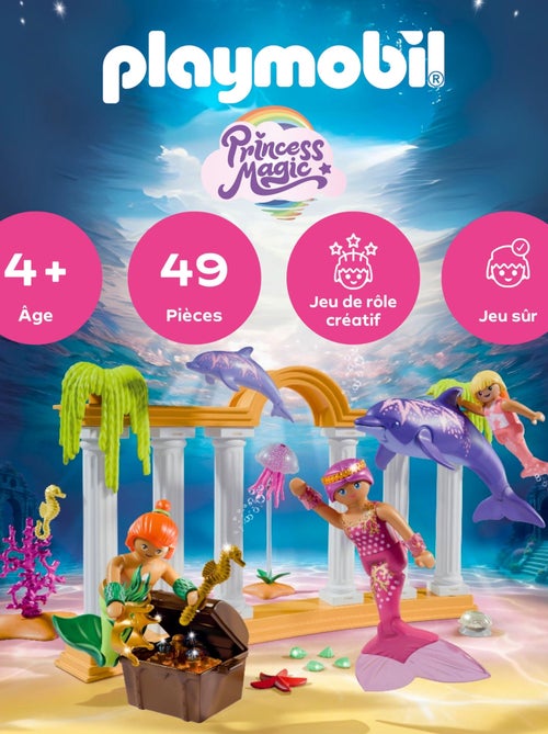 Playmobil 718611 - Princess Magic - Trésor des sirènes avec des dauphins- Jouets à partir de 4 Ans - Kiabi
