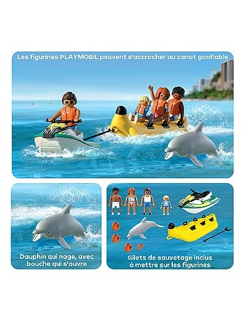Playmobil 71905 - My Life - Scooter des mers et banane tractée - Jouet à partir de 4 ans