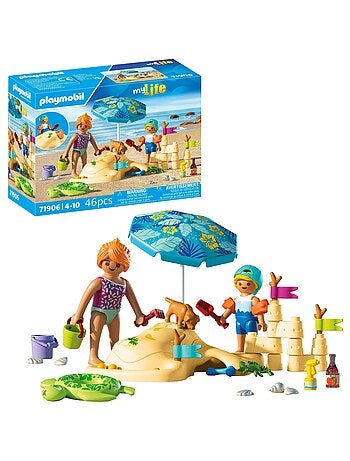 Playmobil 71906 - My Life - Famille jouant dans le sable à la plage - Jouet à partir de 4 Ans