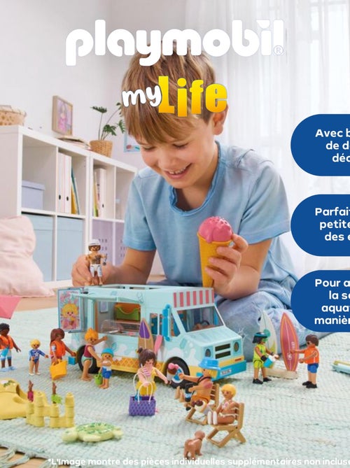 Playmobil 71906 - My Life - Famille jouant dans le sable à la plage - Jouet à partir de 4 Ans - Kiabi