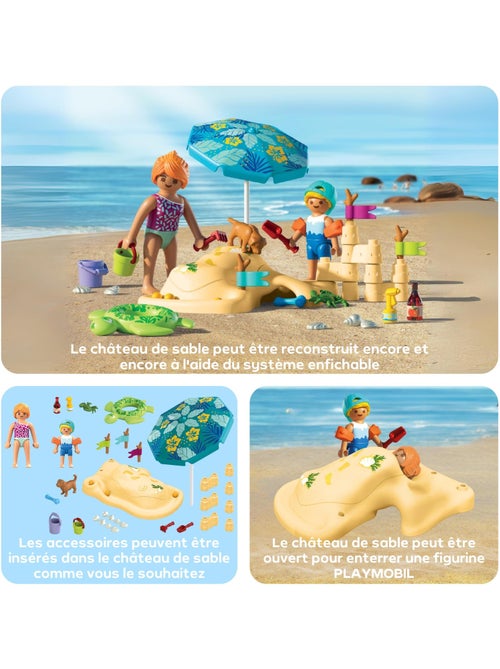 Playmobil 71906 - My Life - Famille jouant dans le sable à la plage - Jouet à partir de 4 Ans - Kiabi