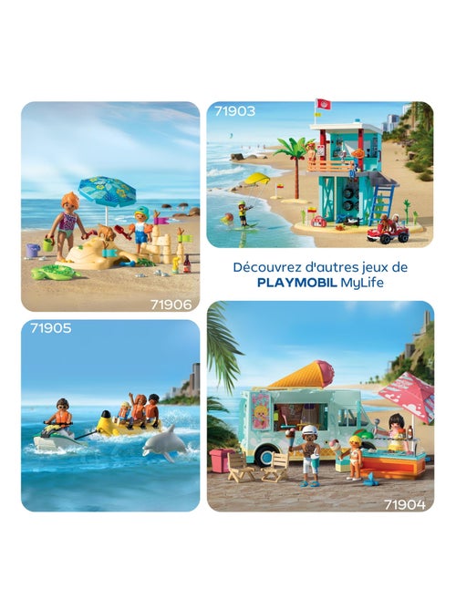 Playmobil 71906 - My Life - Famille jouant dans le sable à la plage - Jouet à partir de 4 Ans - Kiabi