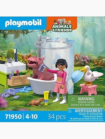 Playmobil 71950 l'heure du bain des animaux
