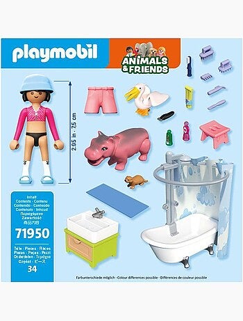 Playmobil 71950 l'heure du bain des animaux