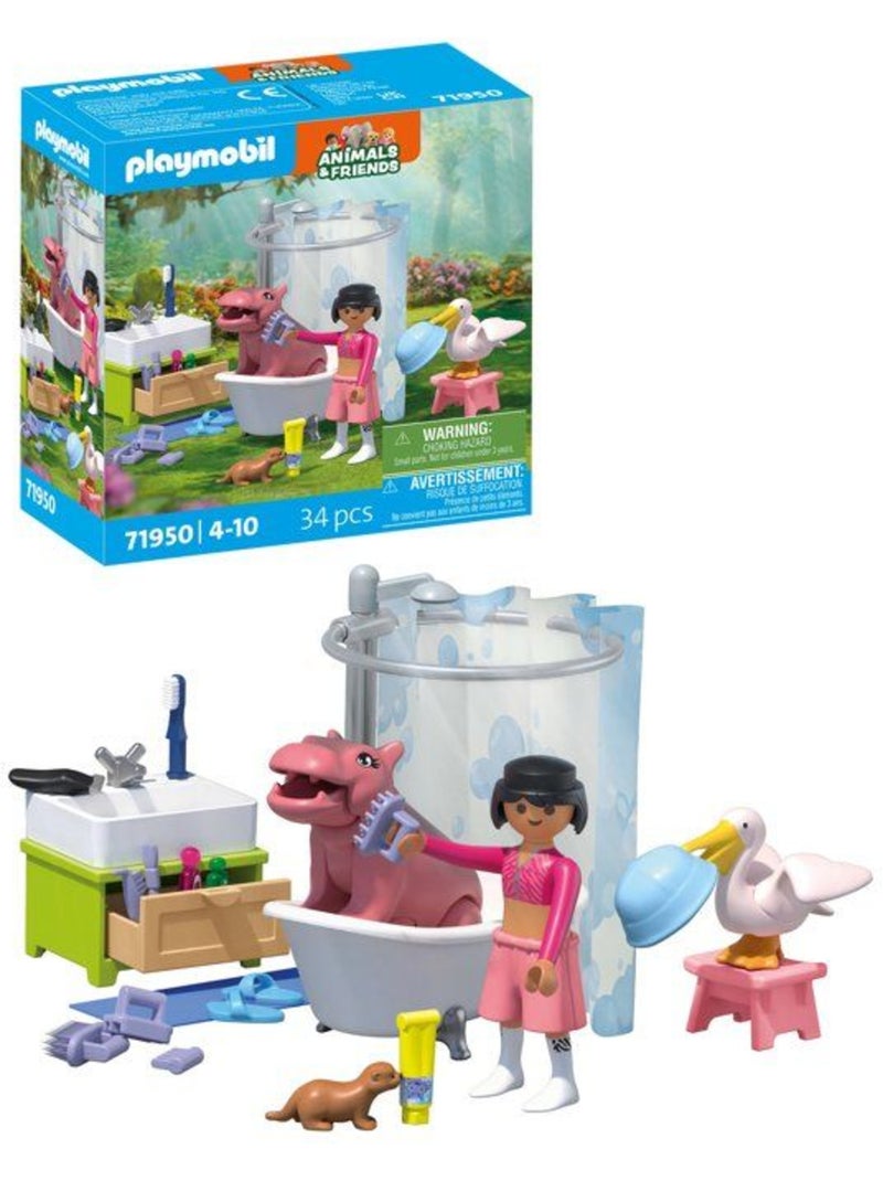 Playmobil 71950 l'heure du bain des animaux N/A - Kiabi