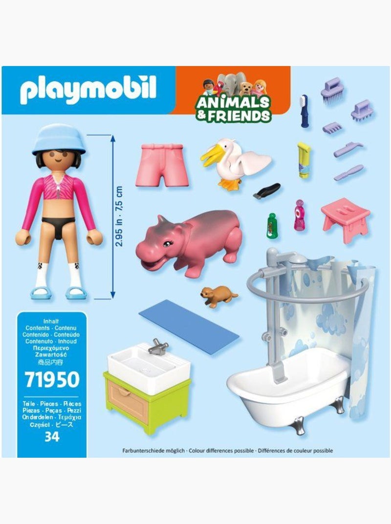 Playmobil 71950 l'heure du bain des animaux N/A - Kiabi