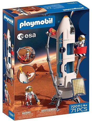 Playmobil 72011 fusée d'exploration sur mars de l'esa, l'espace, 71 pièces, dès 4 ans