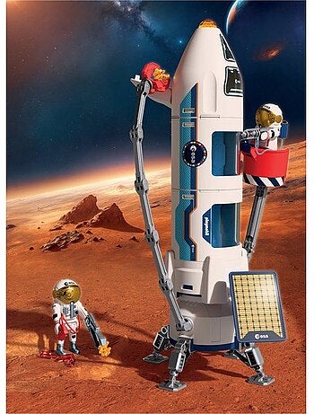 Playmobil 72011 fusée d'exploration sur mars de l'esa, l'espace, 71 pièces, dès 4 ans