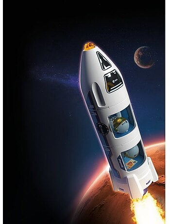 Playmobil 72011 fusée d'exploration sur mars de l'esa, l'espace, 71 pièces, dès 4 ans