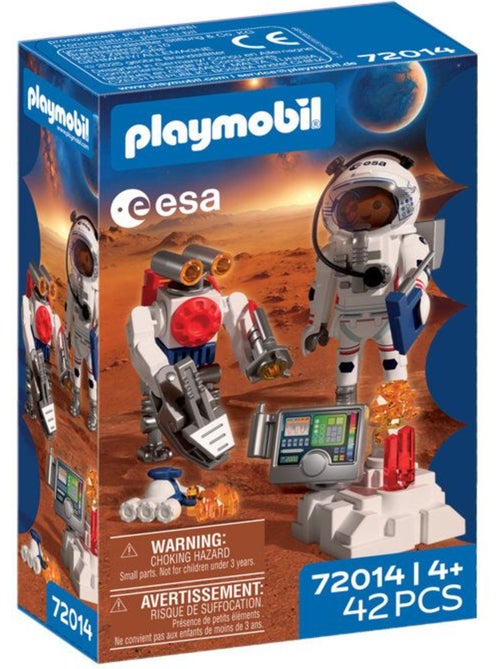 Playmobil 72014 astronaute de l'esa avec robot, l'espace, 42 pièces, dès 4 ans - Kiabi