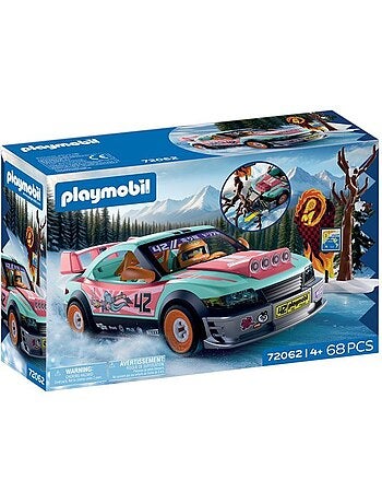 Playmobil 72062 voiture de rallye, véhicule de course, 68 pièces, dès 4 ans