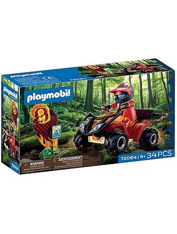 Playmobil 72064 quad tout-terrain, véhicule de course, 34 pièces, dès 4 ans