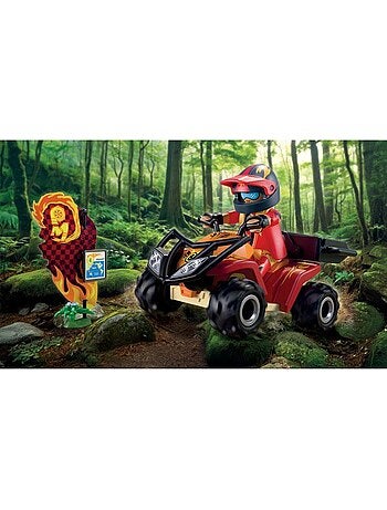 Playmobil 72064 quad tout-terrain, véhicule de course, 34 pièces, dès 4 ans