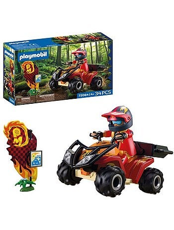 Playmobil 72064 quad tout-terrain, véhicule de course, 34 pièces, dès 4 ans