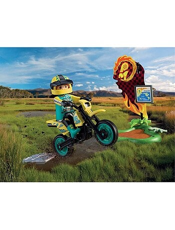 Playmobil 72065 motocross, véhicule de course, 21 pièces, rider & accessoires, dès 4 ans