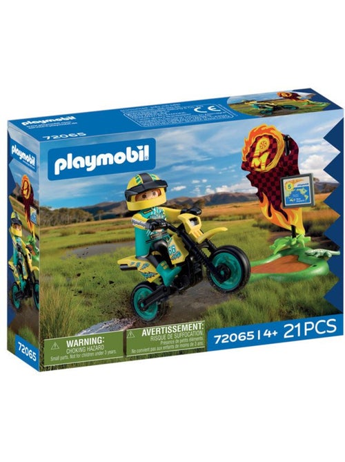 Playmobil 72065 motocross, véhicule de course, 21 pièces, rider & accessoires, dès 4 ans - Kiabi