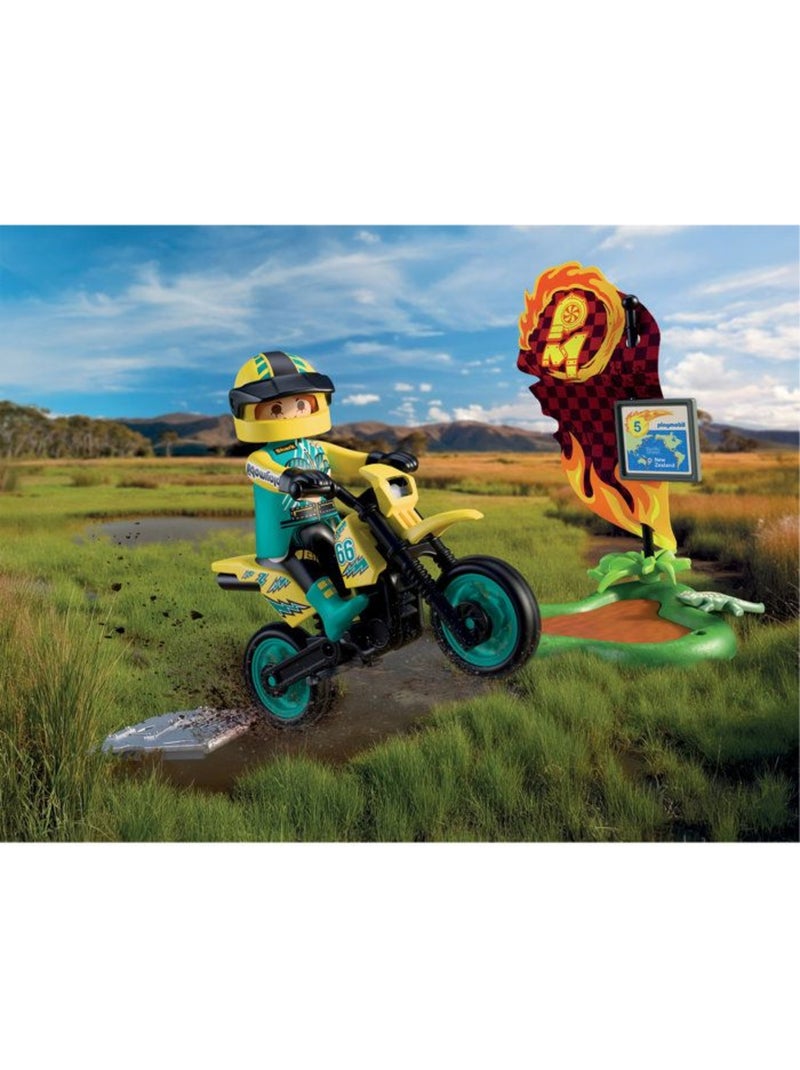 Playmobil 72065 motocross, véhicule de course, 21 pièces, rider & accessoires, dès 4 ans N/A - Kiabi