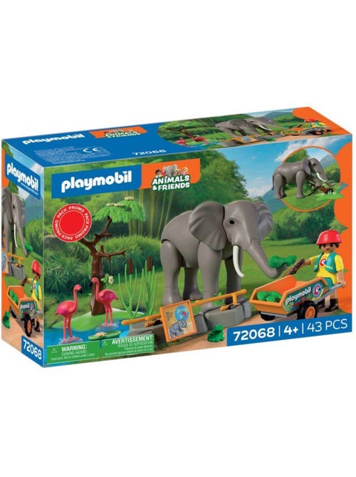Playmobil 72068 eléphants et soigneur animalier, my life, le zoo, promo pack, 43 pièces, dès 4 ans - Kiabi