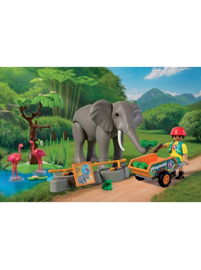 Playmobil 72068 eléphants et soigneur animalier, my life, le zoo, promo pack, 43 pièces, dès 4 ans N/A - Kiabi