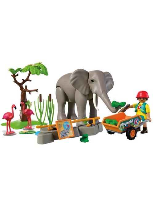Playmobil 72068 eléphants et soigneur animalier, my life, le zoo, promo pack, 43 pièces, dès 4 ans - Kiabi