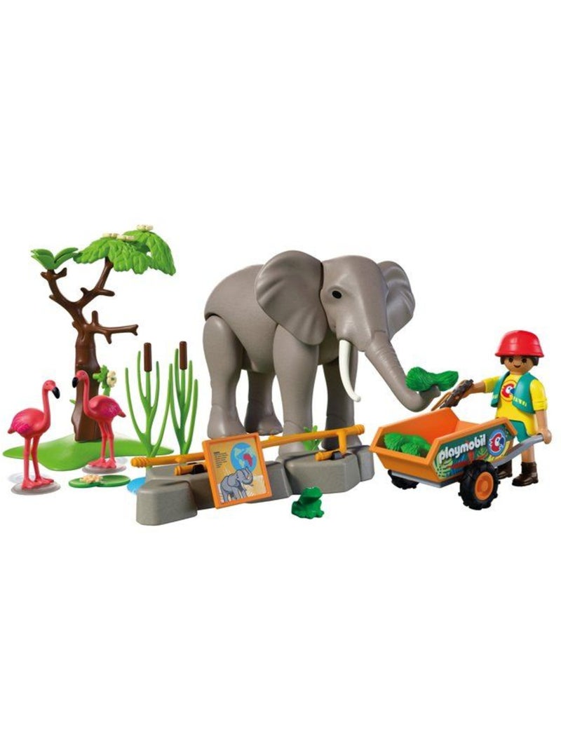 Playmobil 72068 eléphants et soigneur animalier, my life, le zoo, promo pack, 43 pièces, dès 4 ans N/A - Kiabi