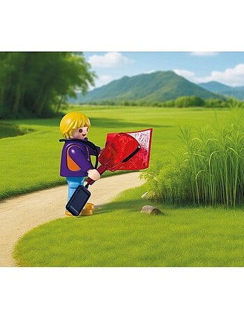 Playmobil 72072 zoo : gardien de zoo et véhicule, animals & friends, 62 pièces, dès 4 ans