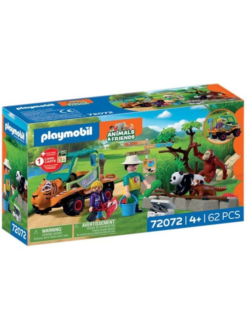 Playmobil 72072 zoo : gardien de zoo et véhicule - Kiabi