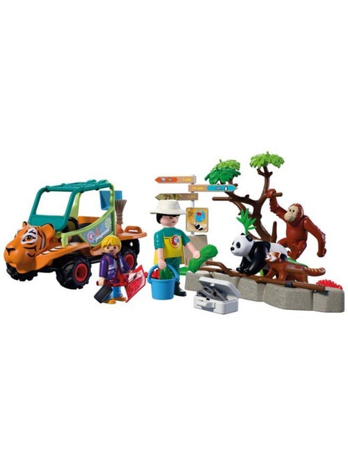 Playmobil 72072 zoo : gardien de zoo et véhicule - Kiabi