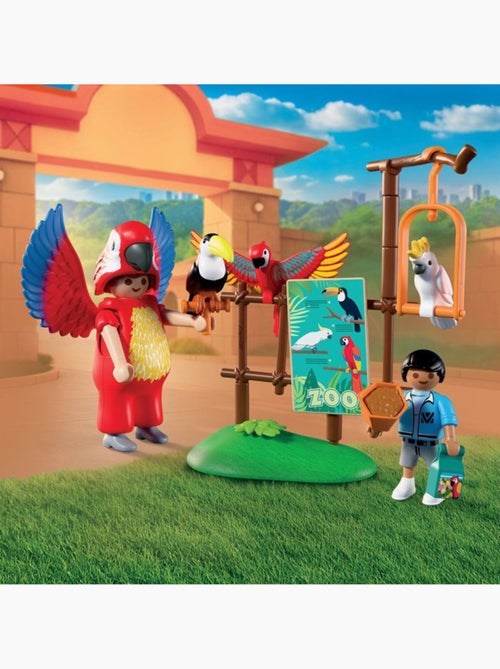 Playmobil 72074 zoo : mascotte perroquet coloré & enfant, univers miniature, 29 pièces, dès 4 ans - Kiabi