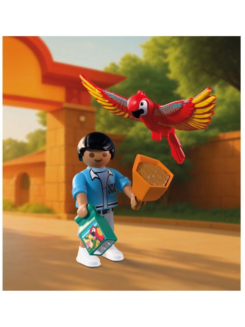 Playmobil 72074 zoo : mascotte perroquet coloré & enfant, univers miniature, 29 pièces, dès 4 ans N/A - Kiabi