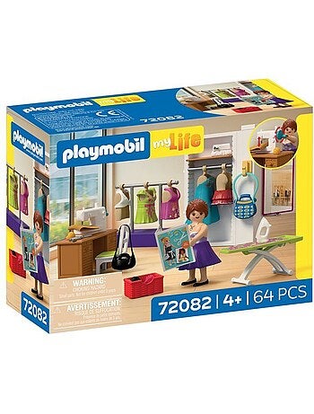 Playmobil 72082 atelier de stylisme, my life le shopping, 64 pièces, dès 4 ans