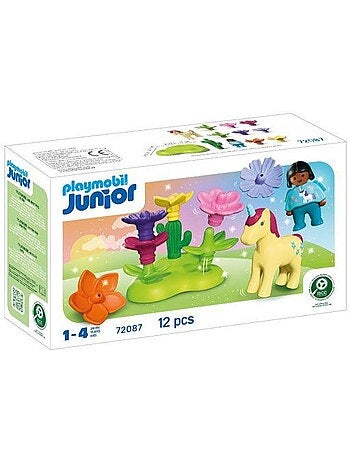 Playmobil 72087 jardin des licornes, playmobil junior, dès 12 mois