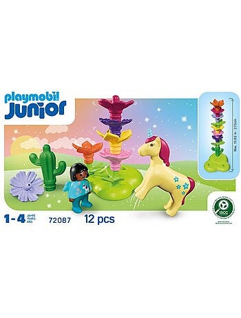 Playmobil 72087 jardin des licornes, playmobil junior, dès 12 mois