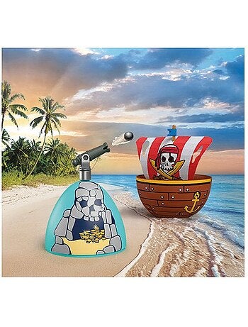 Playmobil 72100 œuf 2en1 : l'île aux pirates, les pirates, 34 pièces, cadeau à pâques, dès 4 ans