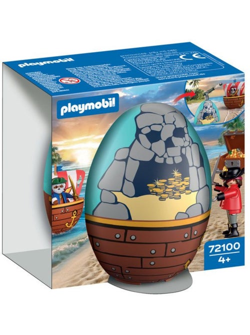 Playmobil 72100 œuf 2en1 : l'île aux pirates, les pirates, 34 pièces, cadeau à pâques, dès 4 ans - Kiabi