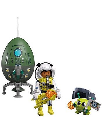Playmobil 72103 œuf 2en1 mission espace, l'espace, 39 pièces, cadeau à pâques, dès 4 ans