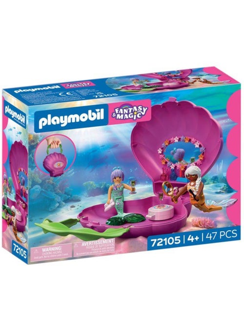 Playmobil 72105 sac coquillage & sirènes, les sirènes fantasy & magic, 47 pièces, dès 4 ans - Kiabi