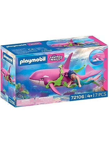 Playmobil 72106 orque et sirène, les sirènes fantasy & magic, 7 pièces, dès 4 ans