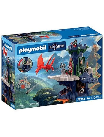 Playmobil 72113 tour des chevaliers du dragon, adventure les chevaliers, 70 pièces, dès 4 ans