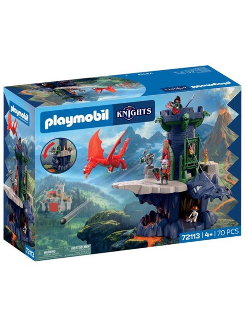 Playmobil 72113 tour des chevaliers du dragon, adventure les chevaliers, 70 pièces, dès 4 ans - Kiabi