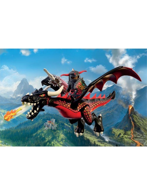 Playmobil 72114 dragon noir & chevalier, adventure les chevaliers, 18 pièces, dès 4 ans - Kiabi