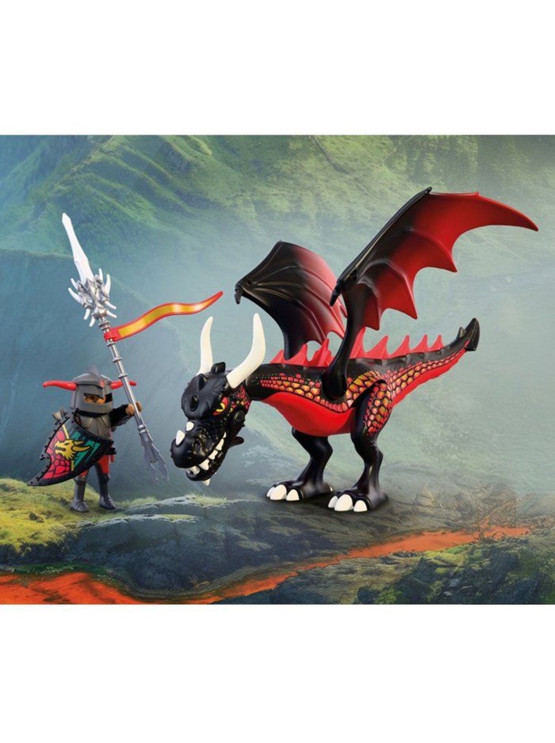 Playmobil 72114 dragon noir & chevalier, adventure les chevaliers, 18 pièces, dès 4 ans N/A - Kiabi