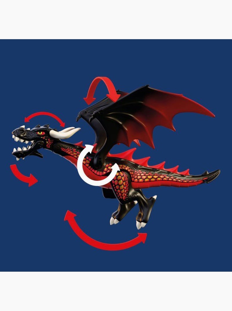 Playmobil 72114 dragon noir & chevalier, adventure les chevaliers, 18 pièces, dès 4 ans N/A - Kiabi