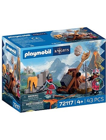 Playmobil 72117 catapulte des chevaliers du dragon, adventure les chevaliers, 43 pièces, dès 4 ans